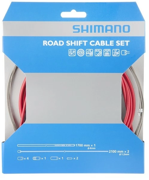 Shimano Rennrad Schaltzugset Road Optislick Rot 3 Shimano Rennrad Schaltzugset Road Optislick Rot